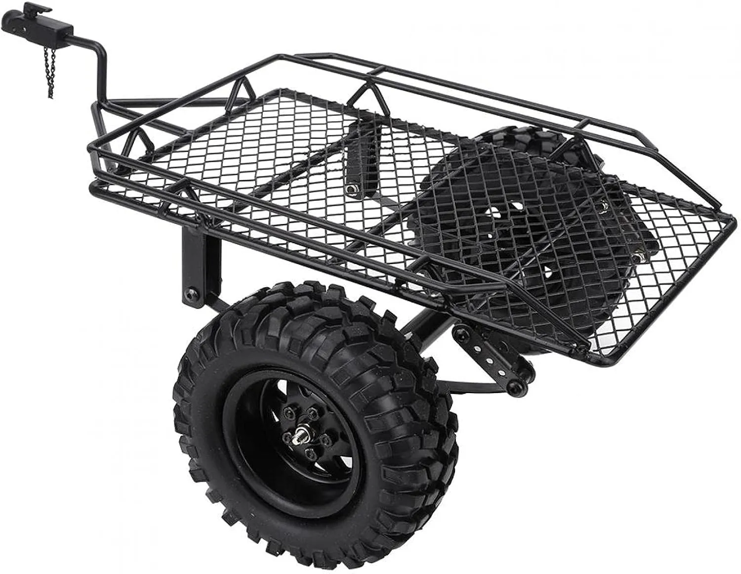 01 Trailer Hopper Trail, Metal Rc Bucket Trailer, Simulation Trailing Car Toy Set for D90 Scx10 DIY Parts Rc Crawler Car DIY Kit (Black)