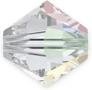100pcs Authentic Preciosa 6mm Faceted Bicone Crystal Loose Beads Crystal AB Compatible with Swarovski 5301/5328 for DIY Jewelry Making Pre-B602