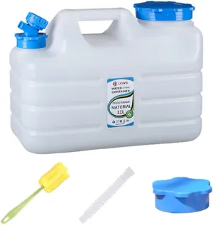 11L Camping Water Jug - BPA-Free Portable Water Container with No-Leak Spigot, Military Green Emergency Water Storage for Hiking, Overlanding & Outdoor Adventures