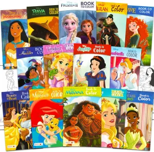 14 Disney Princess Small Coloring Books for Kids Ages 4-8, 2-4 - Bulk Coloring Bundle Classroom Rewards, Prizes, PreK Kindergarten Party Favors with Moana, Frozen, More | Mini Activity Books for Girls