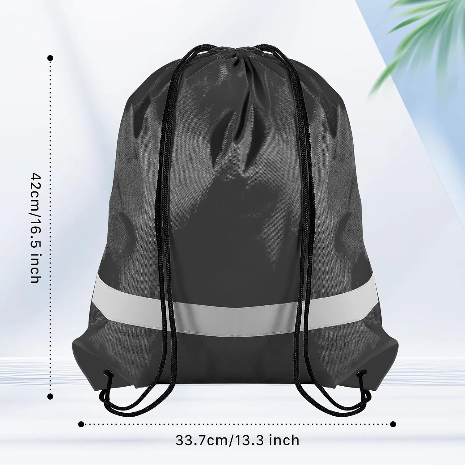 16 Pack Drawstring Backpack Bulk,Drawstring Bags with Reflective Strip,Draw String Bag for Sport,Cinch Sack Backpack for Men Women Gym Yoga