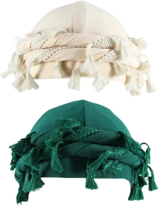 2 Pc Turban Head Wraps for Men Satin Lined Turban for Women Vintage Twist Velvet Durags Gifts