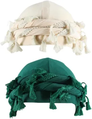 2 Pc Turban Head Wraps for Men Satin Lined Turban for Women Vintage Twist Velvet Durags Gifts
