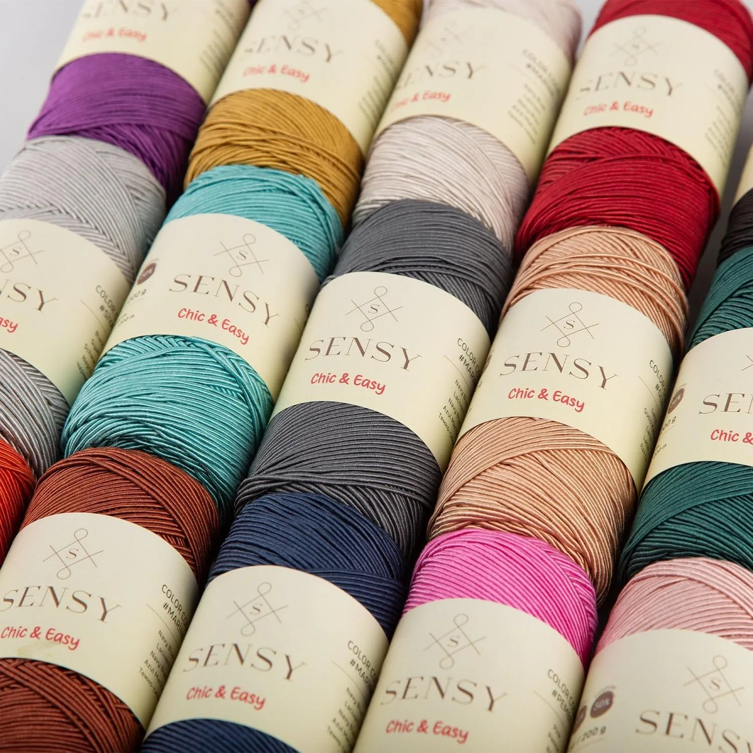2 Skeins of Sensy Premium Chic & Easy 1.5mm 218 Yards 50% Cotton 50% Polyester Rope Crochet Bag Cord Crochet Thread (Black)