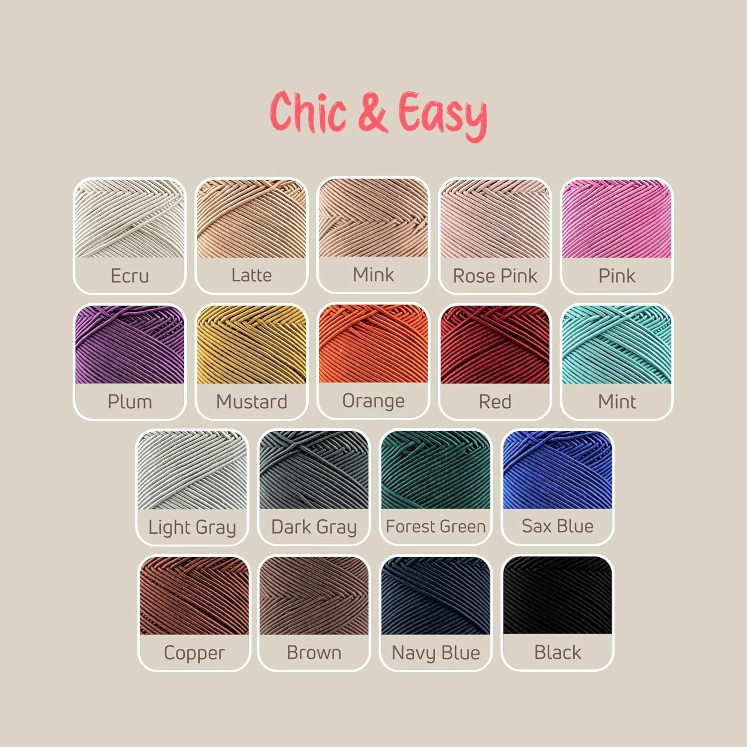 2 Skeins of Sensy Premium Chic & Easy 1.5mm 218 Yards 50% Cotton 50% Polyester Rope Crochet Bag Cord Crochet Thread (Black)