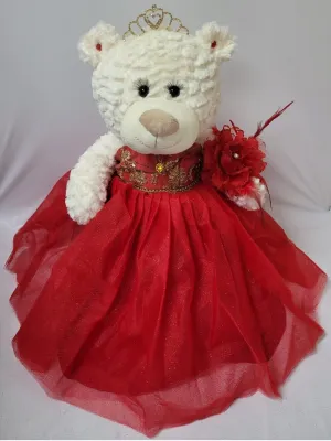 20" Quince Anos Quinceanera Last Doll Teddy Bear with Dress (Centerpiece) B16631-14G (Red-Gold Trim)