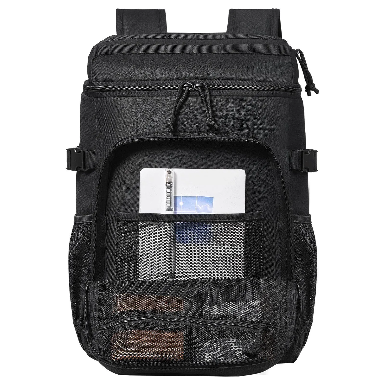 25L Insulated Lunch Bag with Molle Design and Multi-Pocket, 600D Cooler Lunch Box with Removable Storage Bags