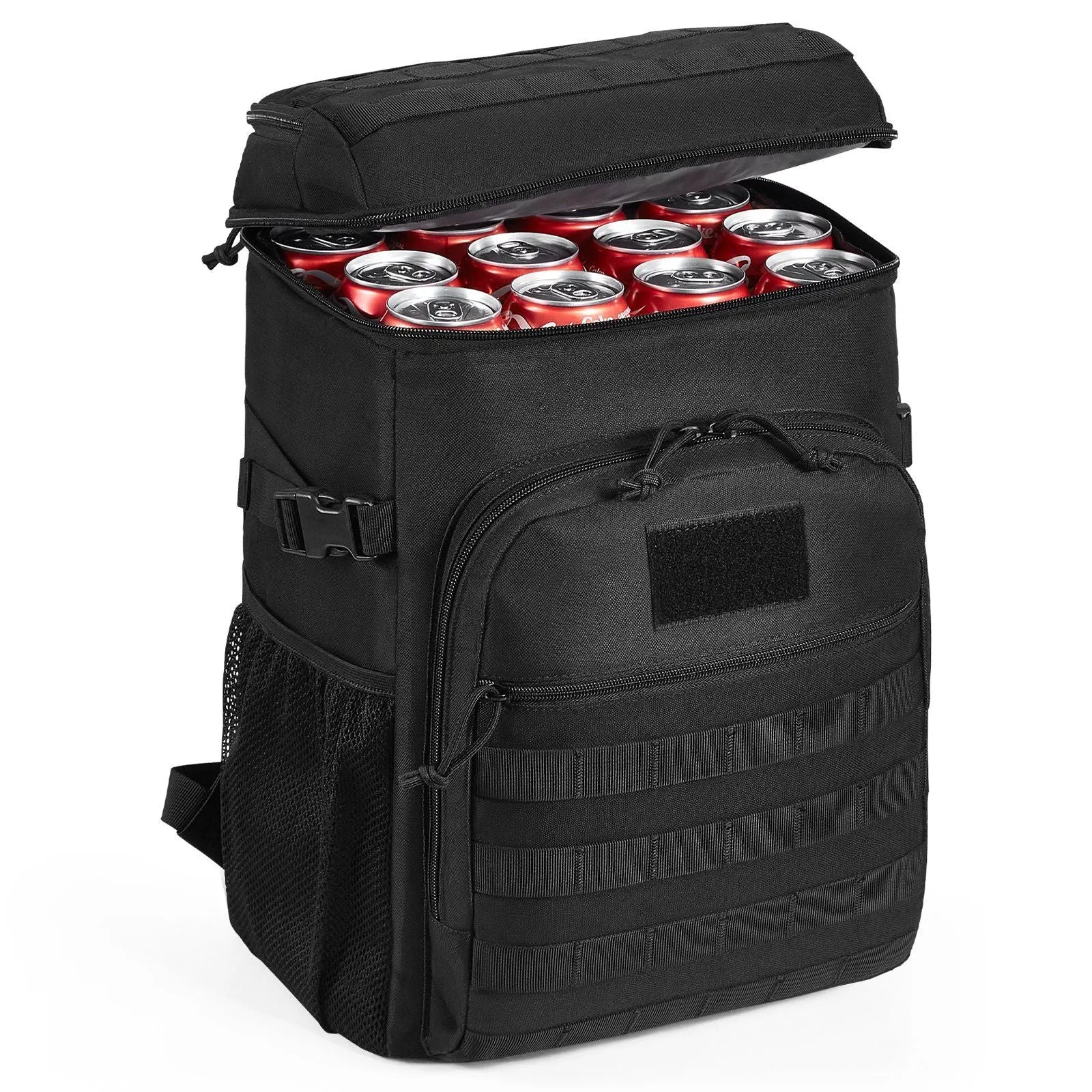 25L Insulated Lunch Bag with Molle Design and Multi-Pocket, 600D Cooler Lunch Box with Removable Storage Bags
