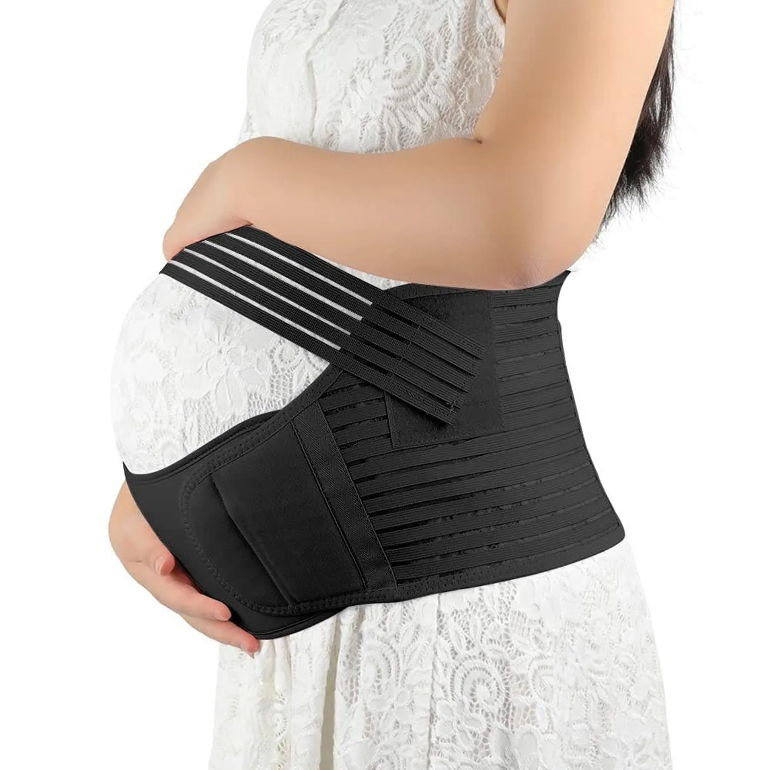3-in-1 Maternity Abdominal Support Belt - Adjustable Pregnancy Belly Band for Prenatal & Postpartum Care, Relieves Back Pain - Machine Washable, Perfect for Expecting Moms
