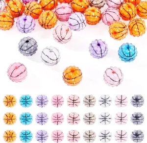 30 Pcs 16 mm Bubblegum Chunky Beads for Pen Polymer Clay Rhinestone Beads Bling Crystal Basketball Beads for Bracelet Jewelry Making DIY Keychain Lanyards Bag Chains Supplies