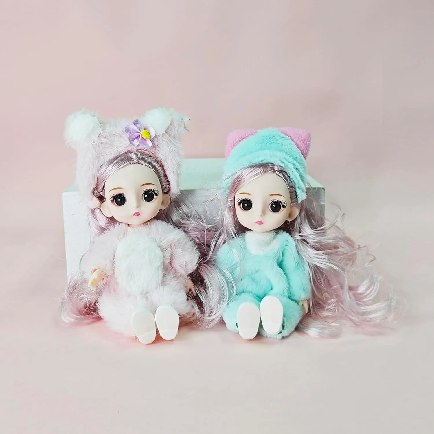 4 Pcs 6 Inch Princess Girl Mini Cute Dolls, Sister Small Princess, Miniature Little Girl for 3  Year Old Girls