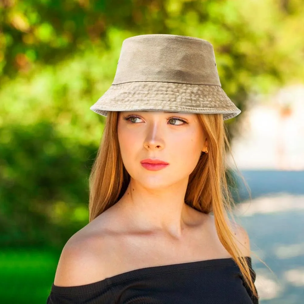 4 Pieces Washed Cotton Bucket Hats Packable Summer Outdoor Fisherman Cap Travel Beach Sun Hat Fishing Hat for Men Women