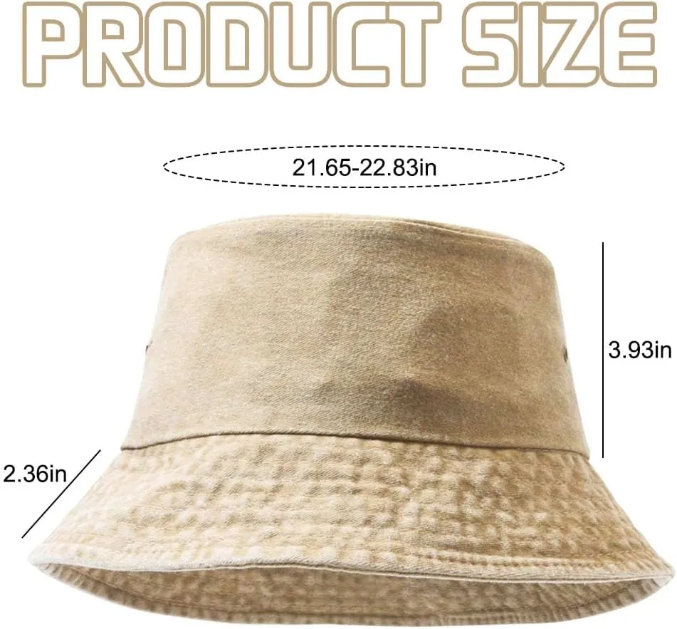 4 Pieces Washed Cotton Bucket Hats Packable Summer Outdoor Fisherman Cap Travel Beach Sun Hat Fishing Hat for Men Women