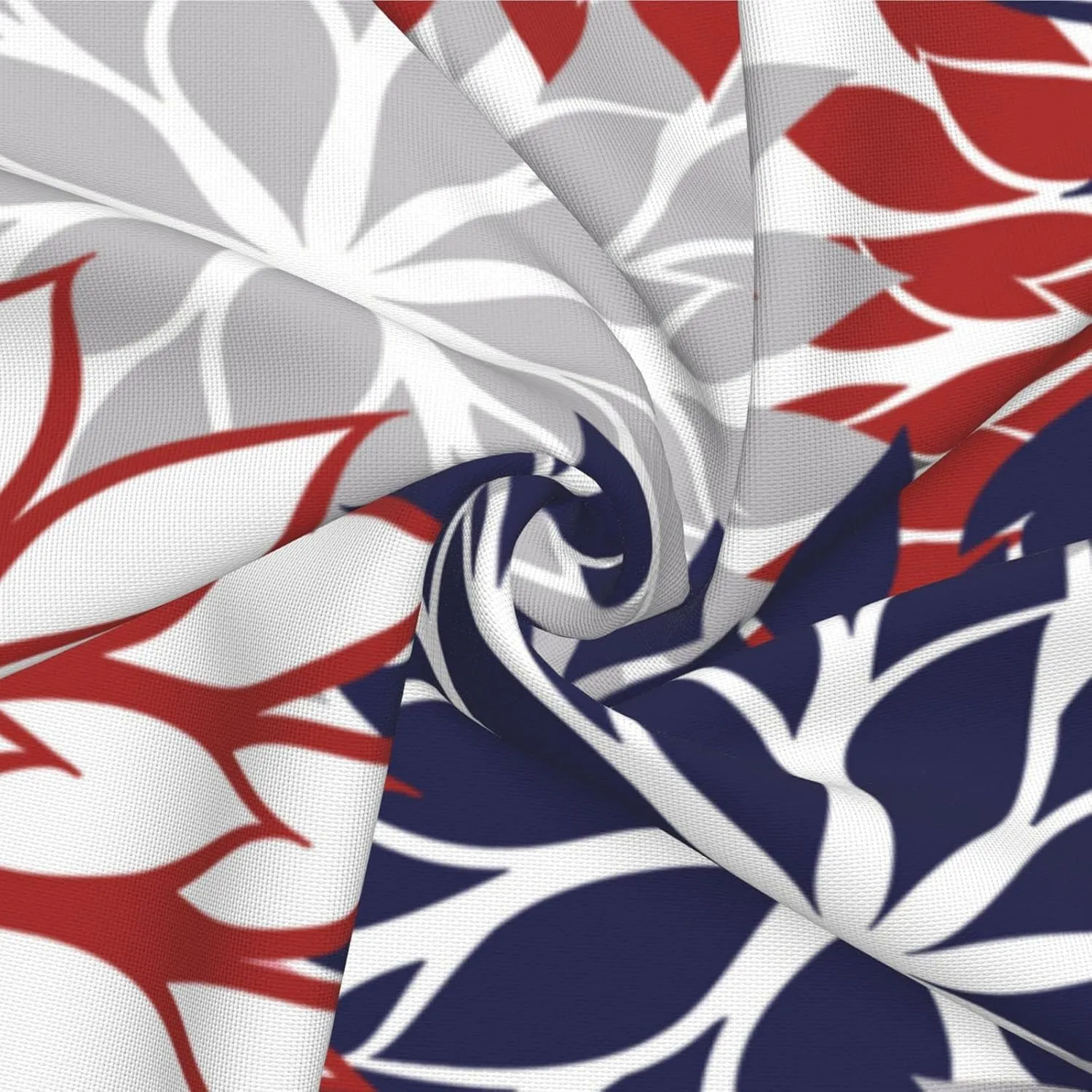 4th of July Pillow Covers 18x18 Inch Patriotic Navy Blue and Red Dahlia Flower Throw Pillows Cover Set of 2 Farmhouse Geometric Decorative Pillowcase for Outdoor Bed Couch Sofa Decor