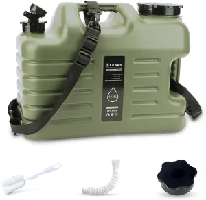 5 Gallon BPA-Free Water Jug - Leak-Proof Portable Camping Water Container with Spigot, Emergency Water Storage for Hiking, Picnics & Outdoor Adventures
