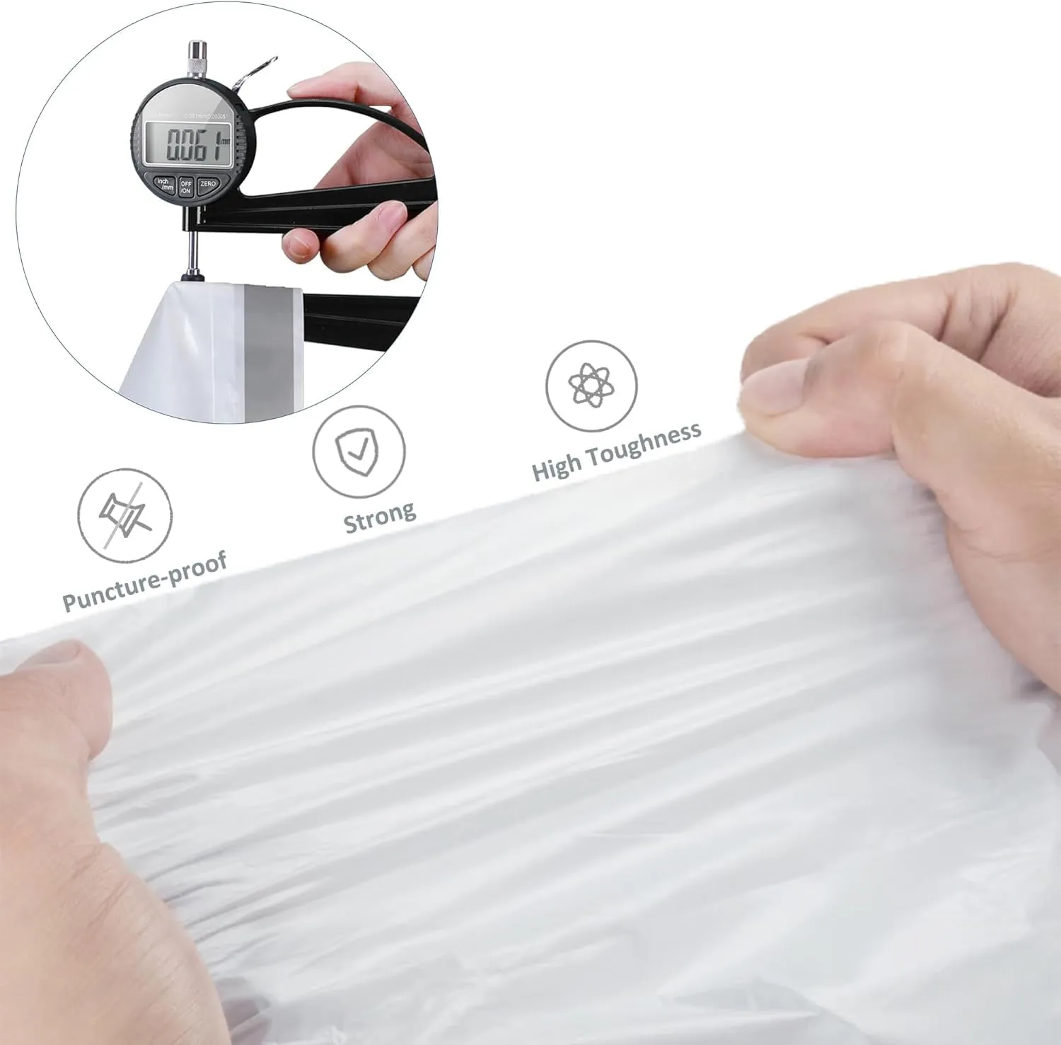 5 Gallon Heavy Duty Trash Bags 1.2 Mil Thick with Reinforced Drawstring | Compatible with 5 Gallon Bucket & Mesh Trash Can & Fit All 5 Gallon Trash Can | Tear & Leak Resistant