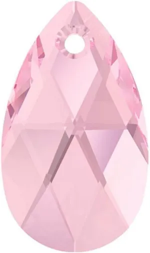 50pcs Czech Faceted Crystal Glass Pear Chandelier Pendant Drop Loose Beads Suncatcher 22mm Large October Pink Birthstone for DIY Jewelry Craft Making CCE-3
