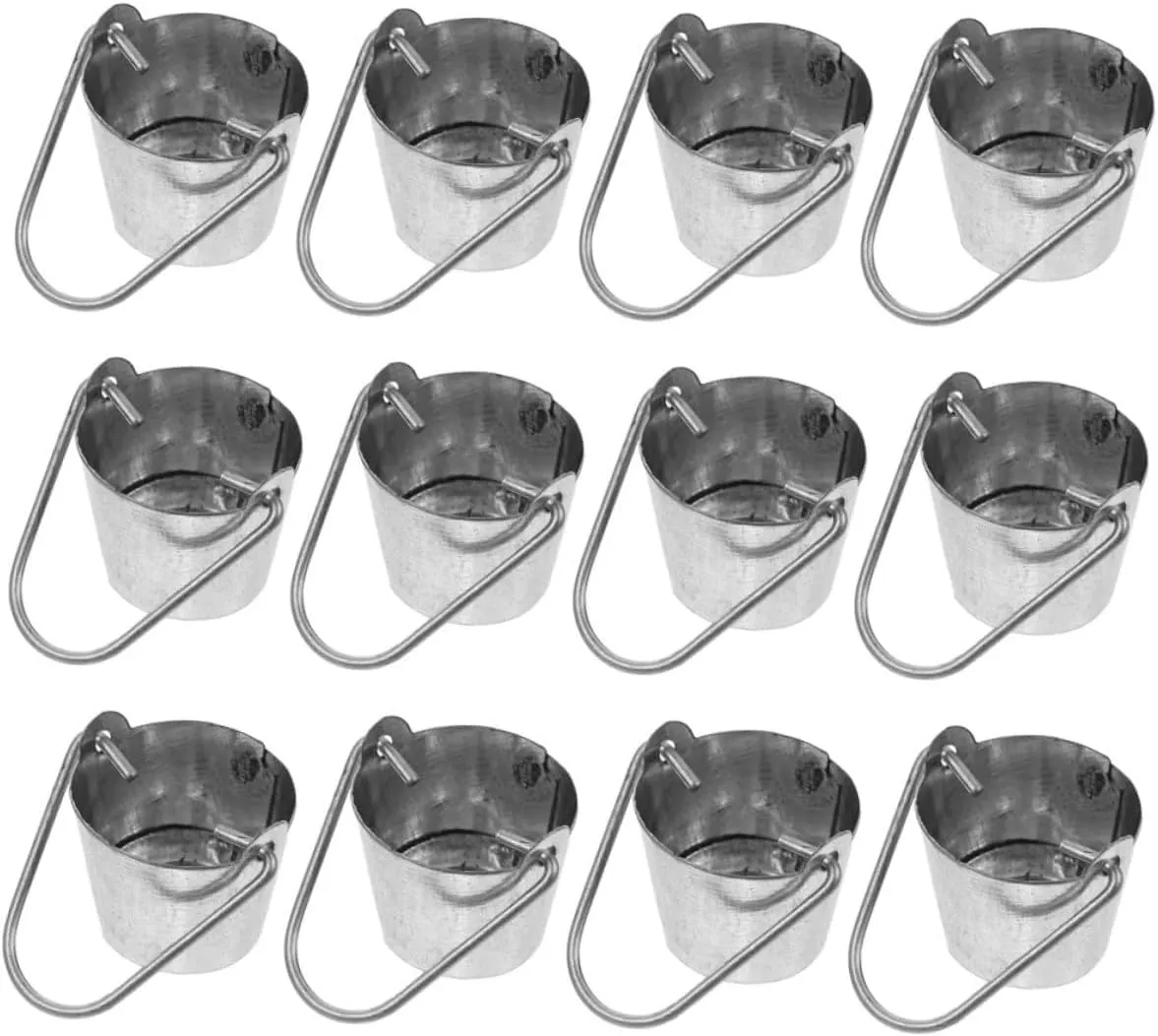 60pcs Miniature Bucket Model Cute Iron Water Bucket Ornaments for Dollhouse and Garden Landscape Decor for Miniature Gardens and Photography