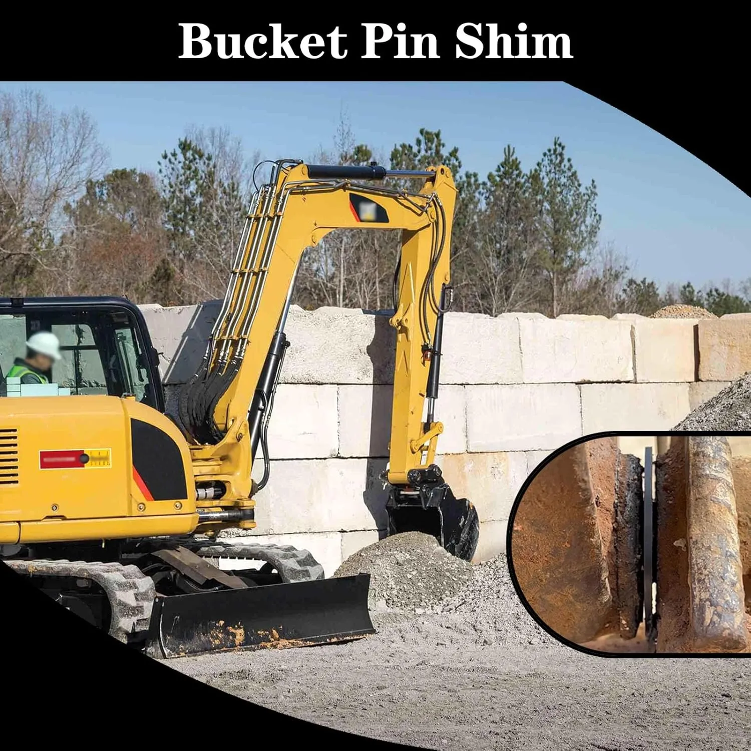 8 x 65mm Bucket Pin Shim Kit for Excavator and Skid Steer 2mm Thickness Fit for Cat Deere Kobelco Hitachi Case