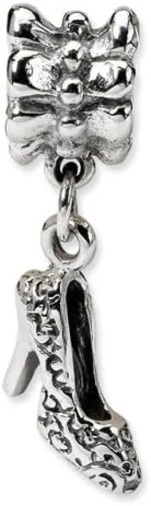 .925 Sterling Silver High Heel Shoe Dangle Bead