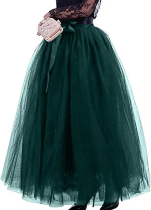 928 - Plus Size Long Maxi A-Line Tutu Tulle Wedding Skirt
