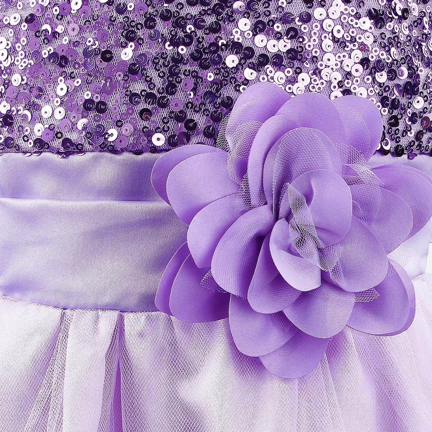 Acecharming Girls Dresses Sequin Flower Girls Party Dress Bridesmaid Ball Gown Wedding Tulle 3-10 Years