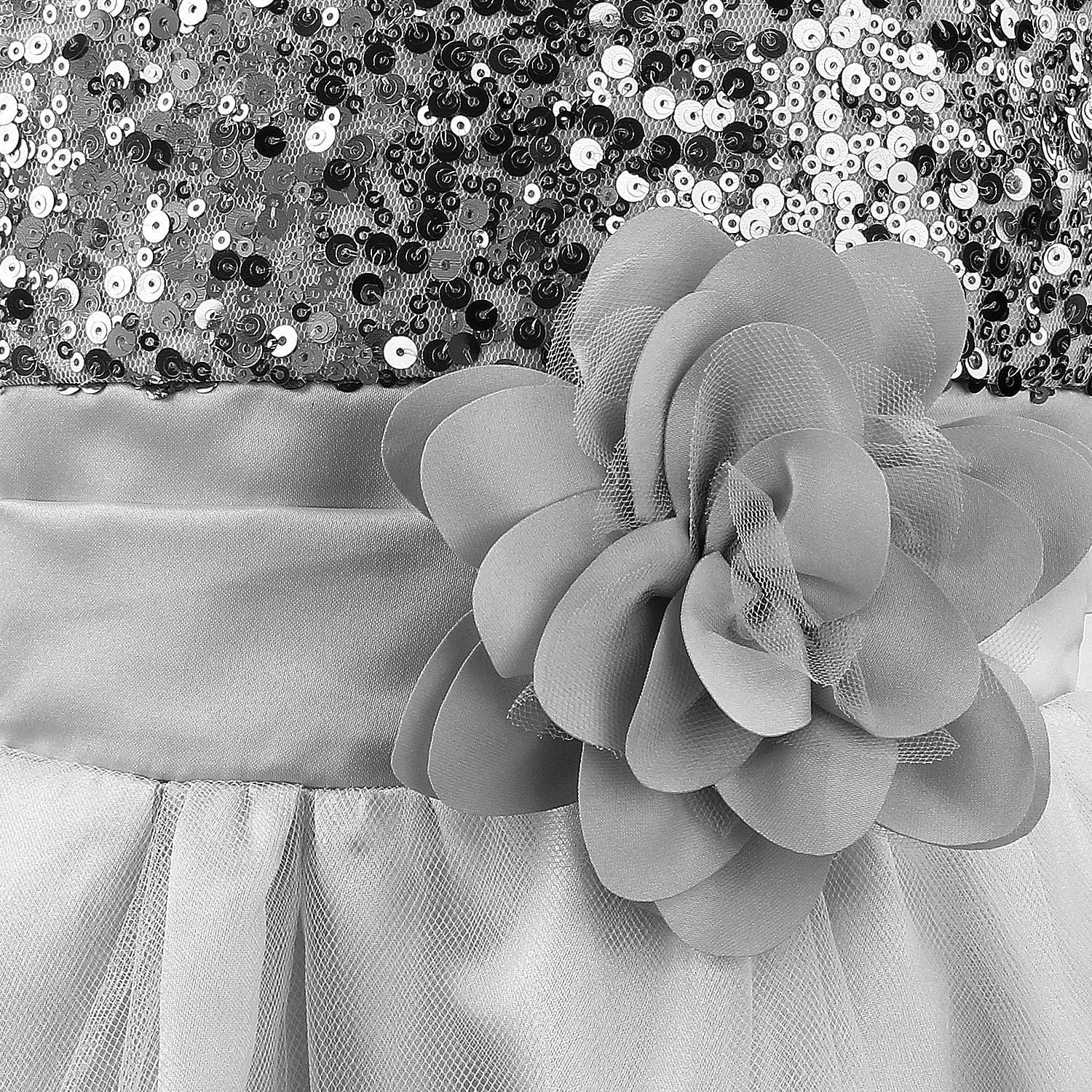 Acecharming Girls Dresses Sequin Flower Girls Party Dress Bridesmaid Ball Gown Wedding Tulle 3-10 Years