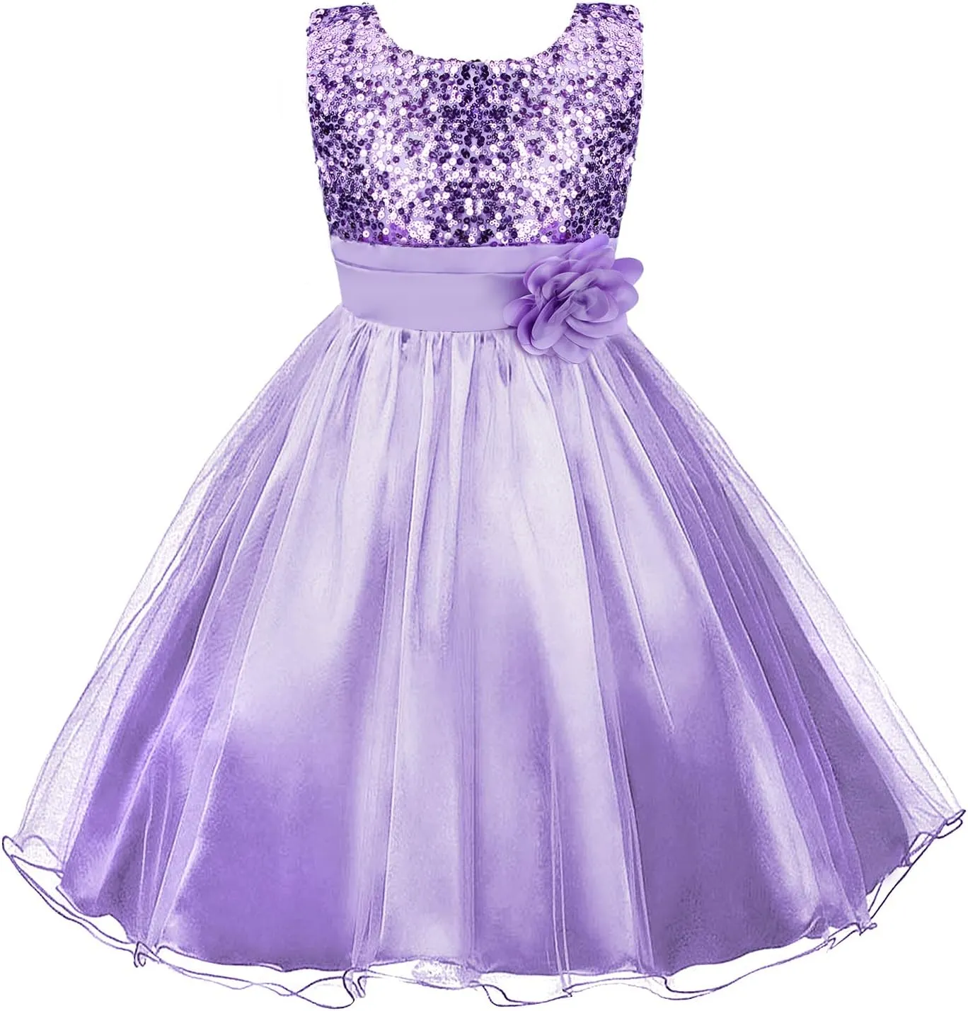 Acecharming Girls Dresses Sequin Flower Girls Party Dress Bridesmaid Ball Gown Wedding Tulle 3-10 Years