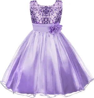 Acecharming Girls Dresses Sequin Flower Girls Party Dress Bridesmaid Ball Gown Wedding Tulle 3-10 Years