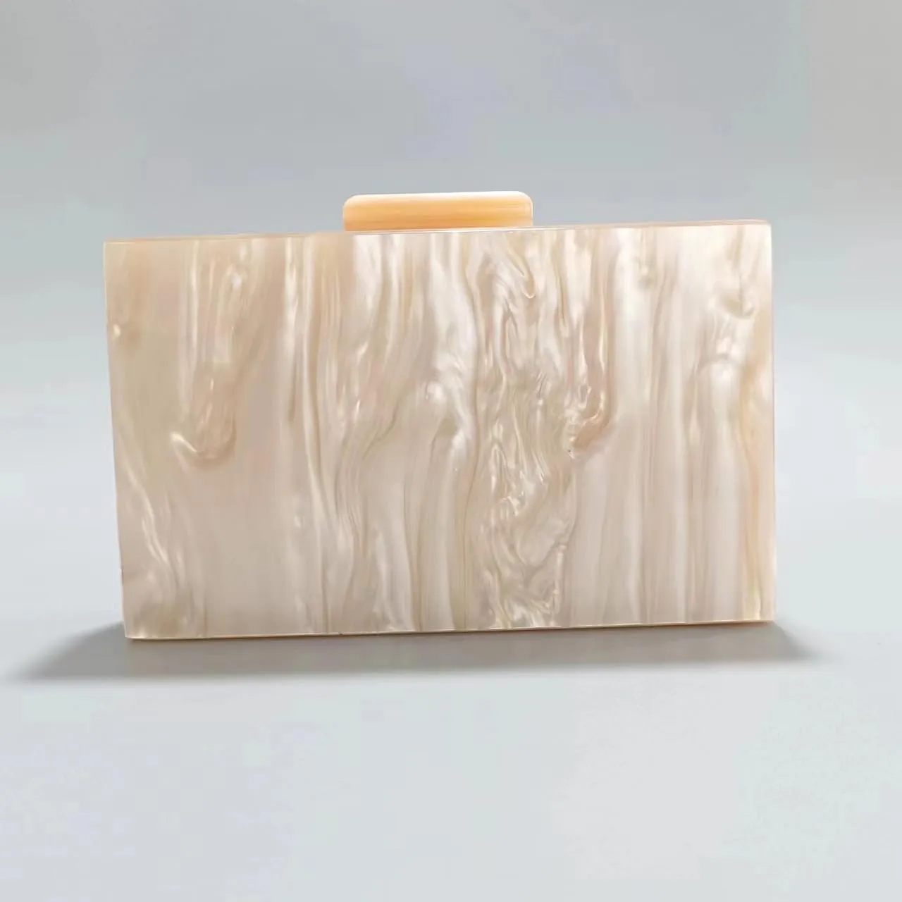 Acrylic Clutch Purse for Women Colorful Evening Handbag Geometric Marbling Box Bag with Detachable Chain