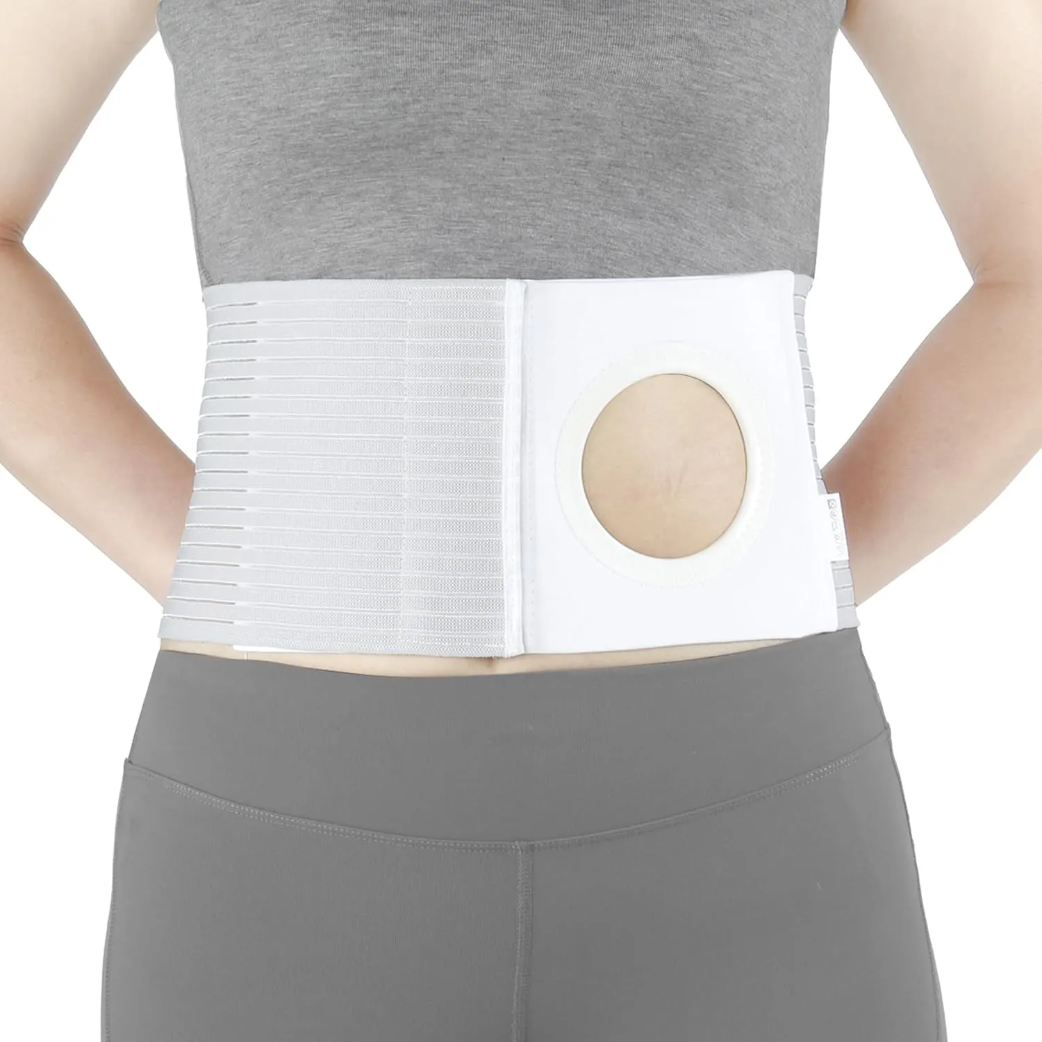 Adjustable Ostomy Hernia Belt - Breathable Stoma Support Belt for Colostomy & Ileostomy Bag Holder - Post Operative Care, Fit for Men & Women (L)