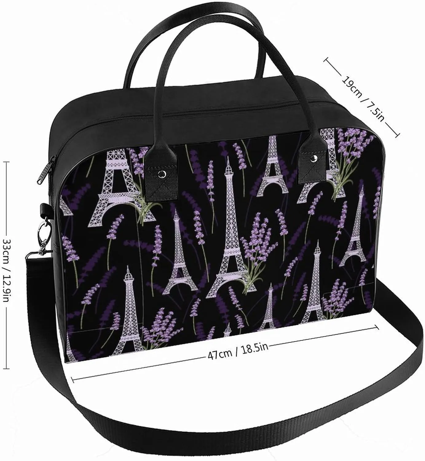Adults Crossbody Nylon Lotus Florals Fashion Handbag for Business Trip 13" X 19" X 8"