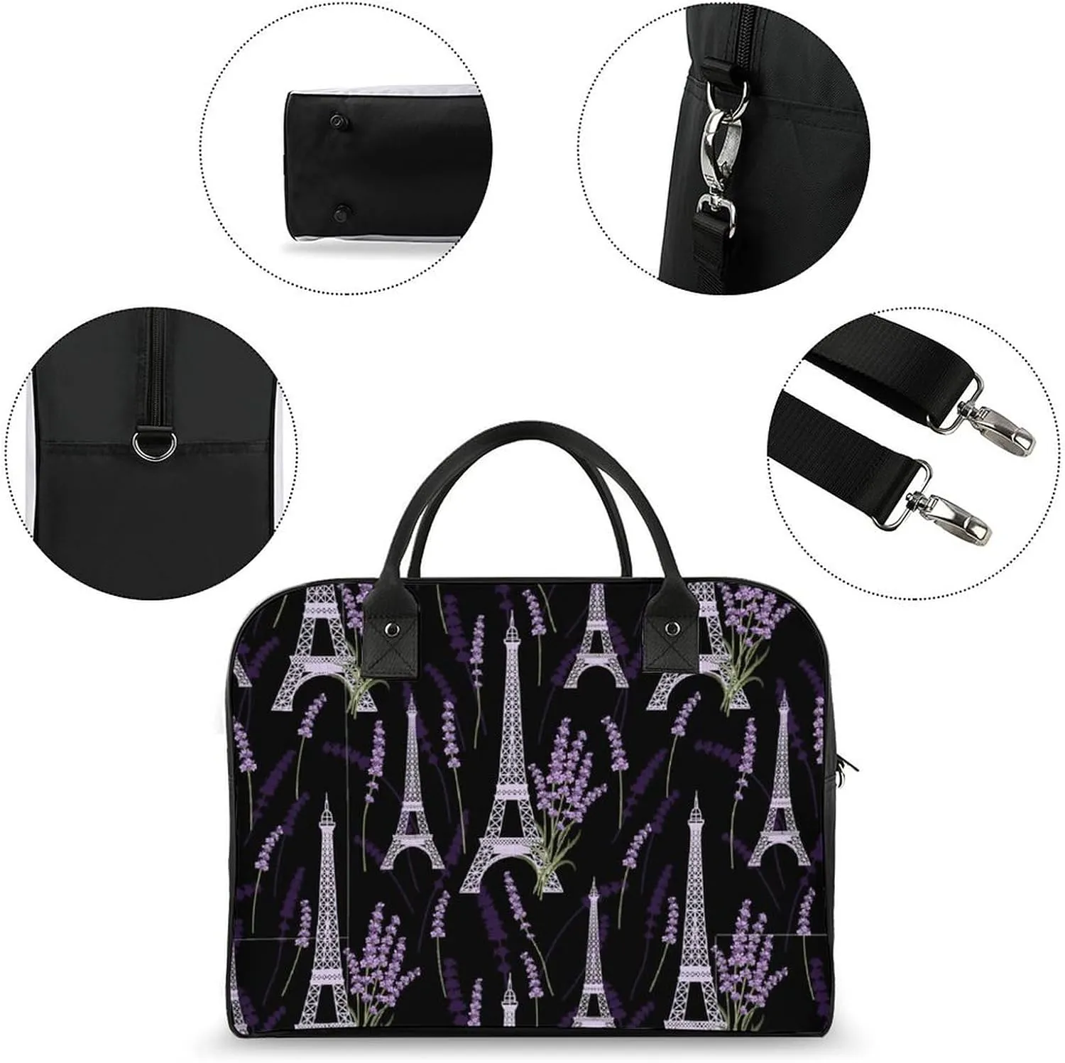 Adults Crossbody Nylon Lotus Florals Fashion Handbag for Business Trip 13" X 19" X 8"