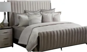 Aico Amini Skylar 9 pc Queen Comforter Set in Champagne