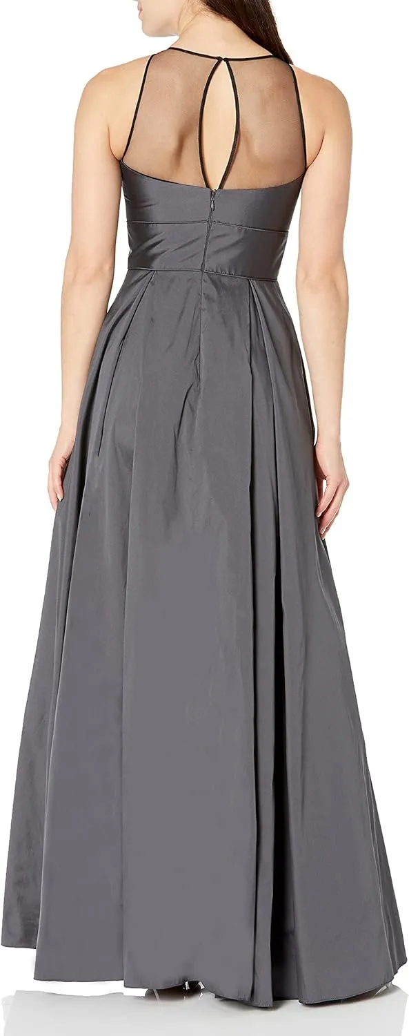 Aidan by Aidan Mattox Women's Sleeveless Gown with Mesh Inset