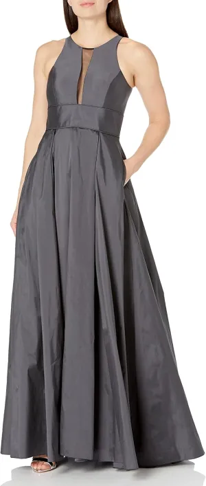 Aidan by Aidan Mattox Women's Sleeveless Gown with Mesh Inset