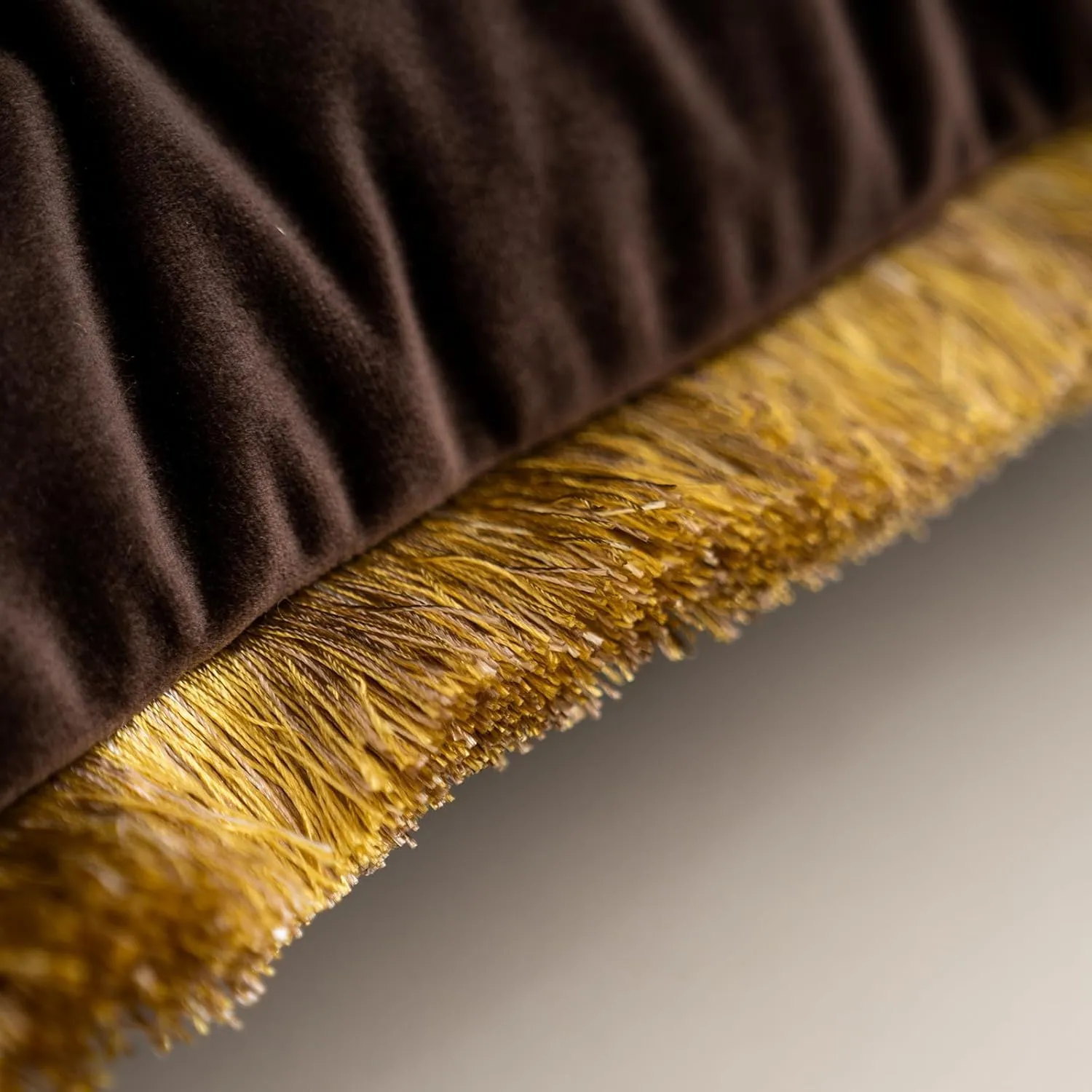 Alerfa Floral Velvet Throw Pillow Cover with Tassel 20 x 20 Inch, European Embroidered Decorative Pillow Cover for Couch Living Room Bedroom Car, Brown