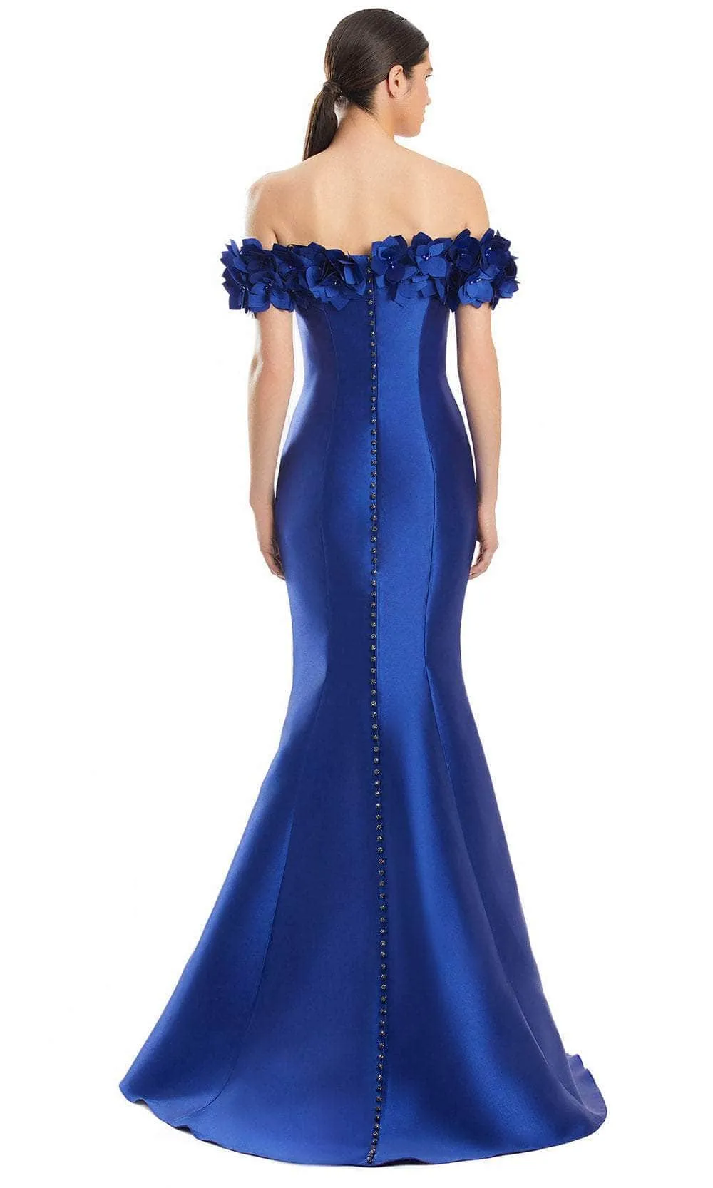 Alexander by Daymor 1991S24 - Floral Accent Off Shoulder Evening Dress