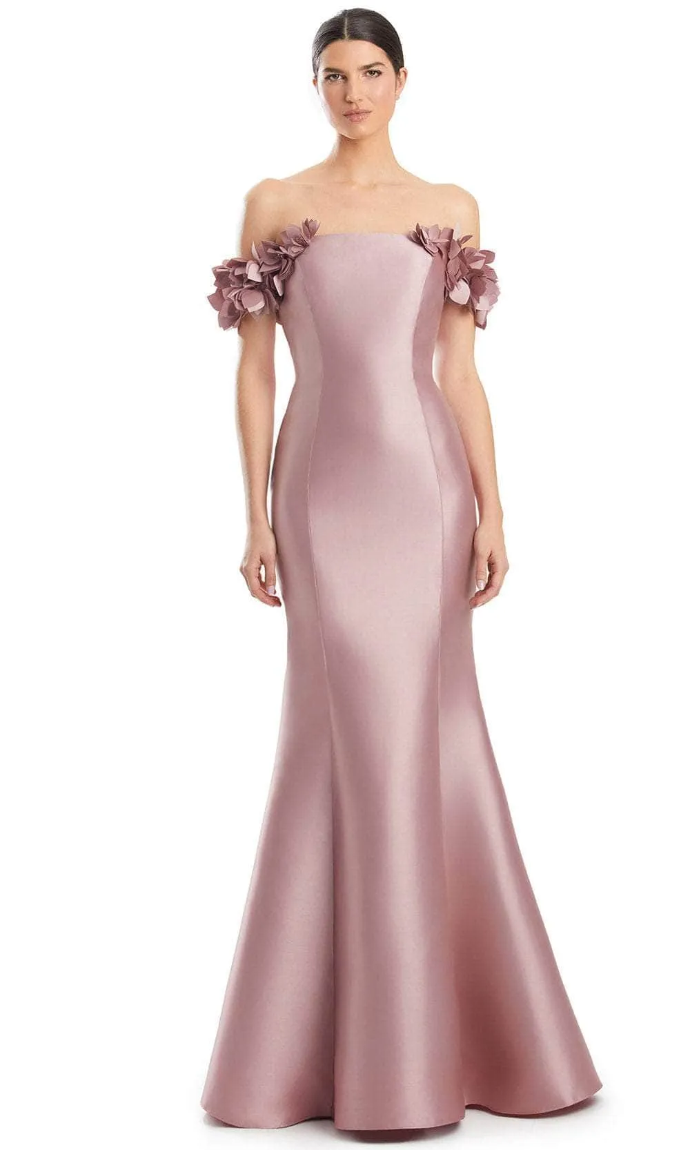 Alexander by Daymor 1991S24 - Floral Accent Off Shoulder Evening Dress