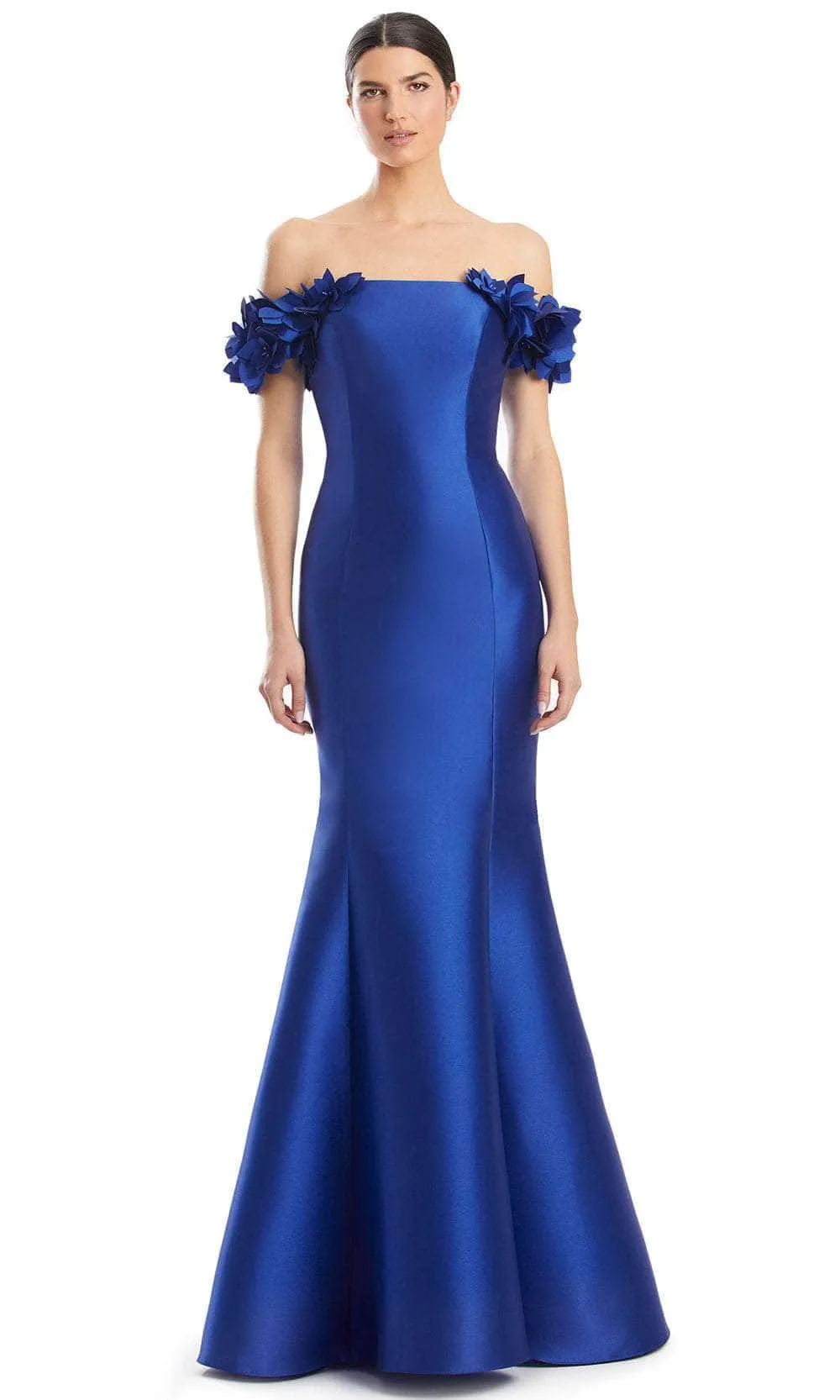 Alexander by Daymor 1991S24 - Floral Accent Off Shoulder Evening Dress