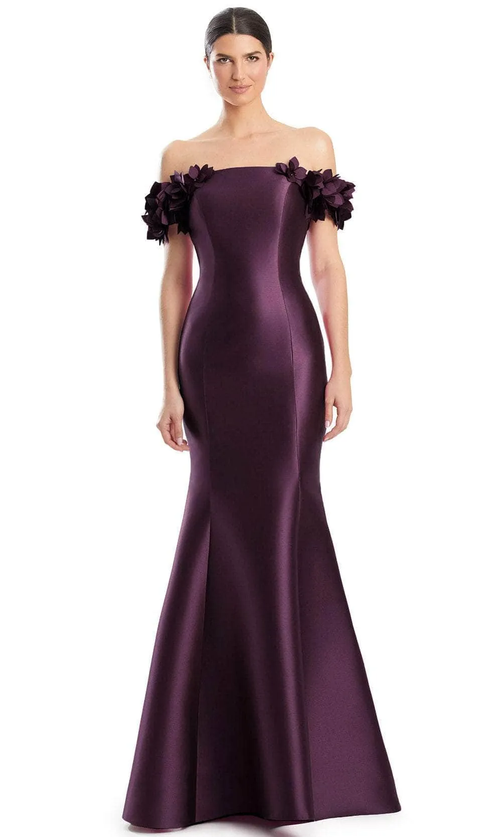 Alexander by Daymor 1991S24 - Floral Accent Off Shoulder Evening Dress