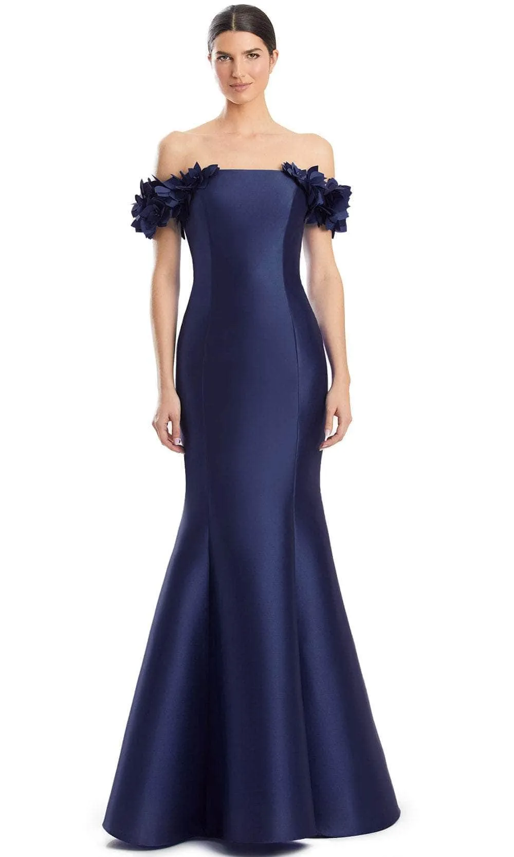 Alexander by Daymor 1991S24 - Floral Accent Off Shoulder Evening Dress