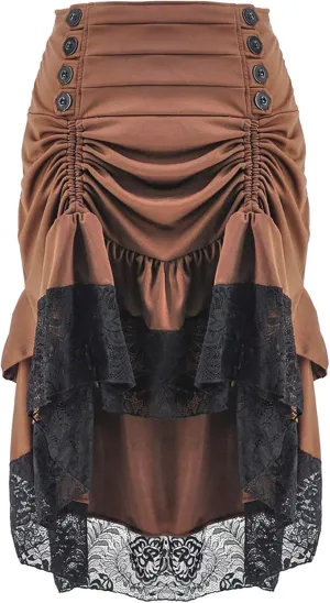 Alivila.Y Fashion Womens Gothic Steampunk Skirt Asymmetrical High Low Dress