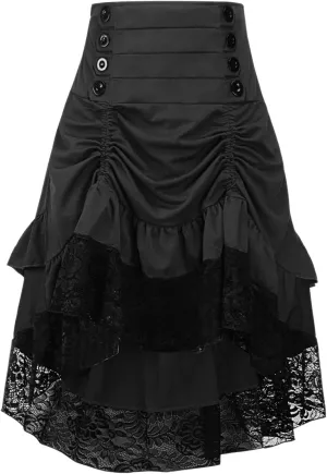 Alivila.Y Fashion Womens Gothic Steampunk Skirt Asymmetrical High Low Dress