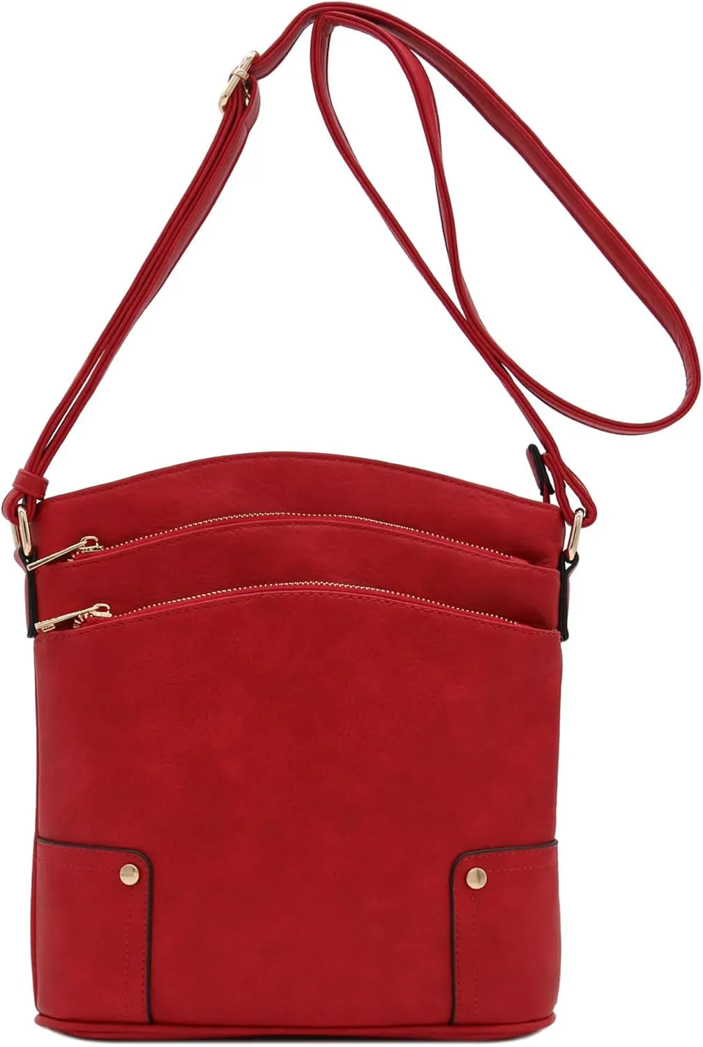 ALYSSA Triple Zip Pocket Large Crossbody Bag