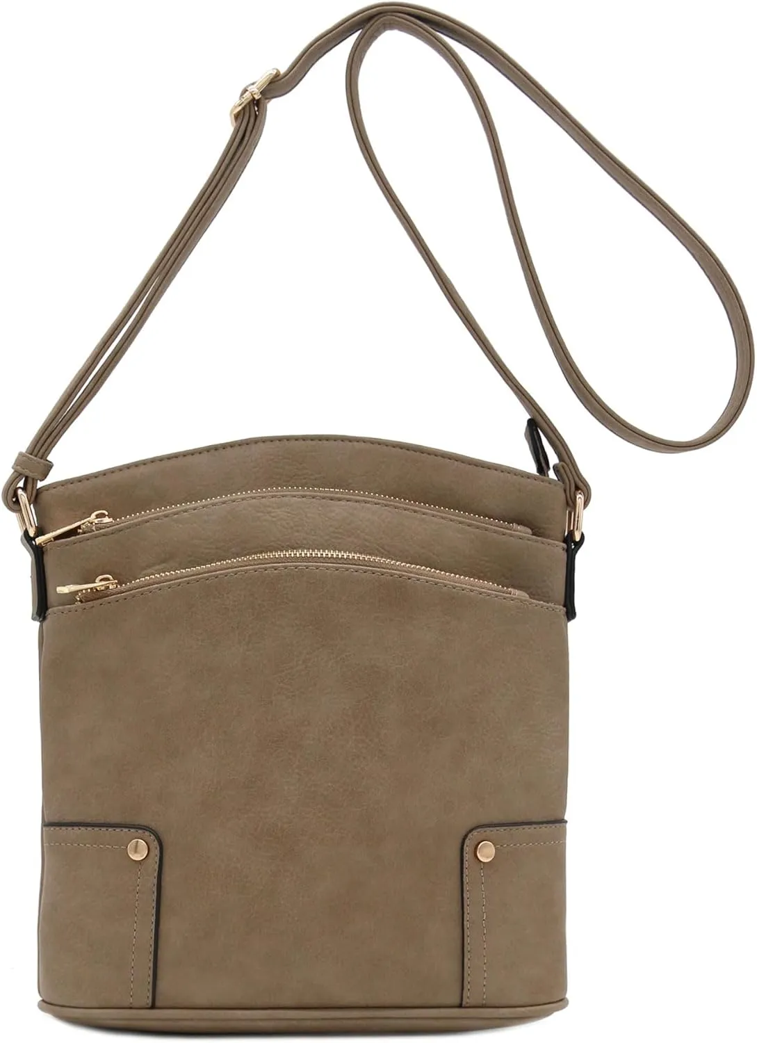 ALYSSA Triple Zip Pocket Large Crossbody Bag
