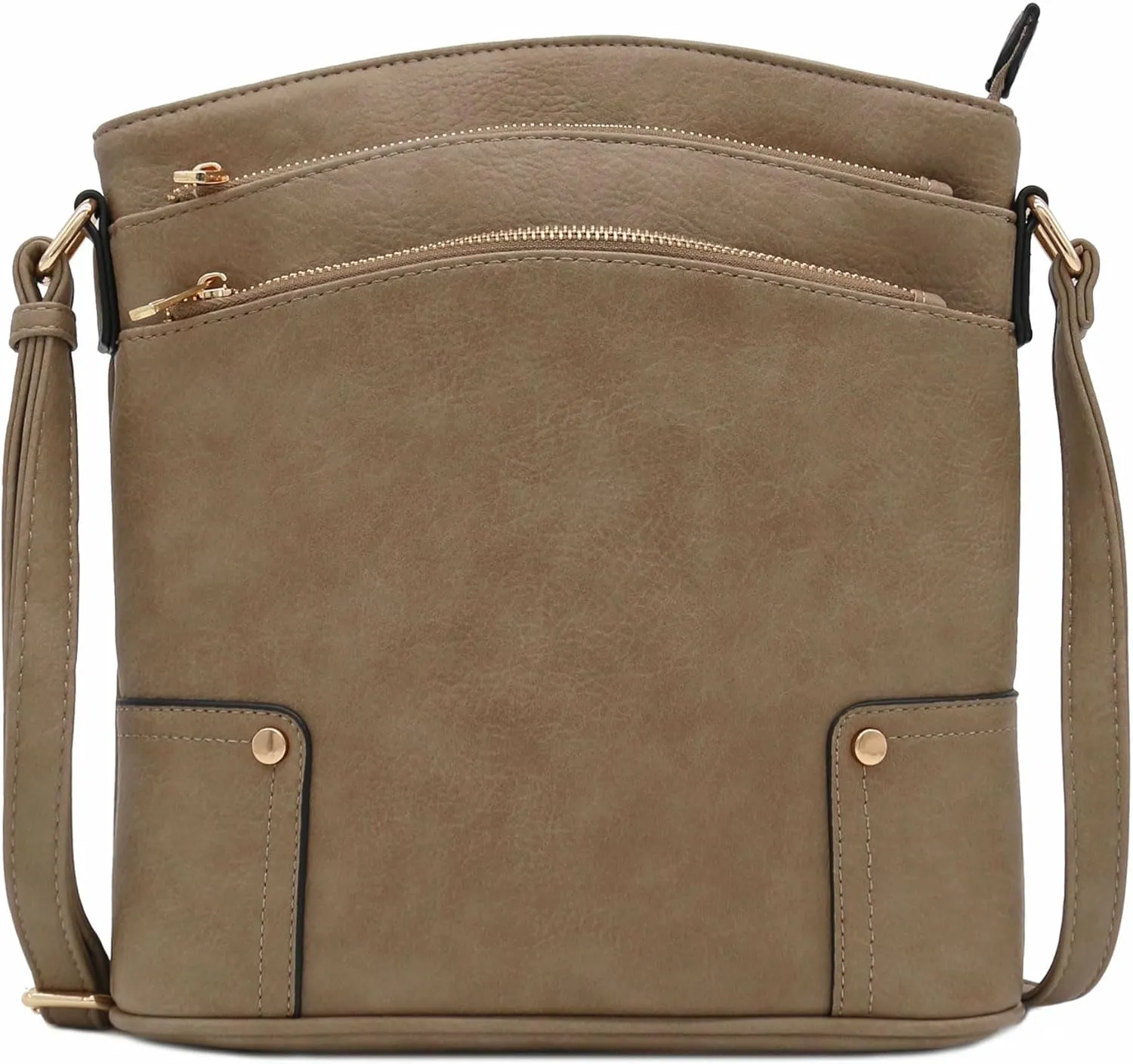 ALYSSA Triple Zip Pocket Large Crossbody Bag