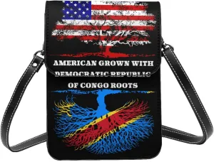 American Grow Democratic Republic Of Congo Roots Small Crossbody Bag Is A Shoulder Bag Designed For Women And Girls Cell Phone Crossbody Wallet Purses With Card Slots Adjustable Strap