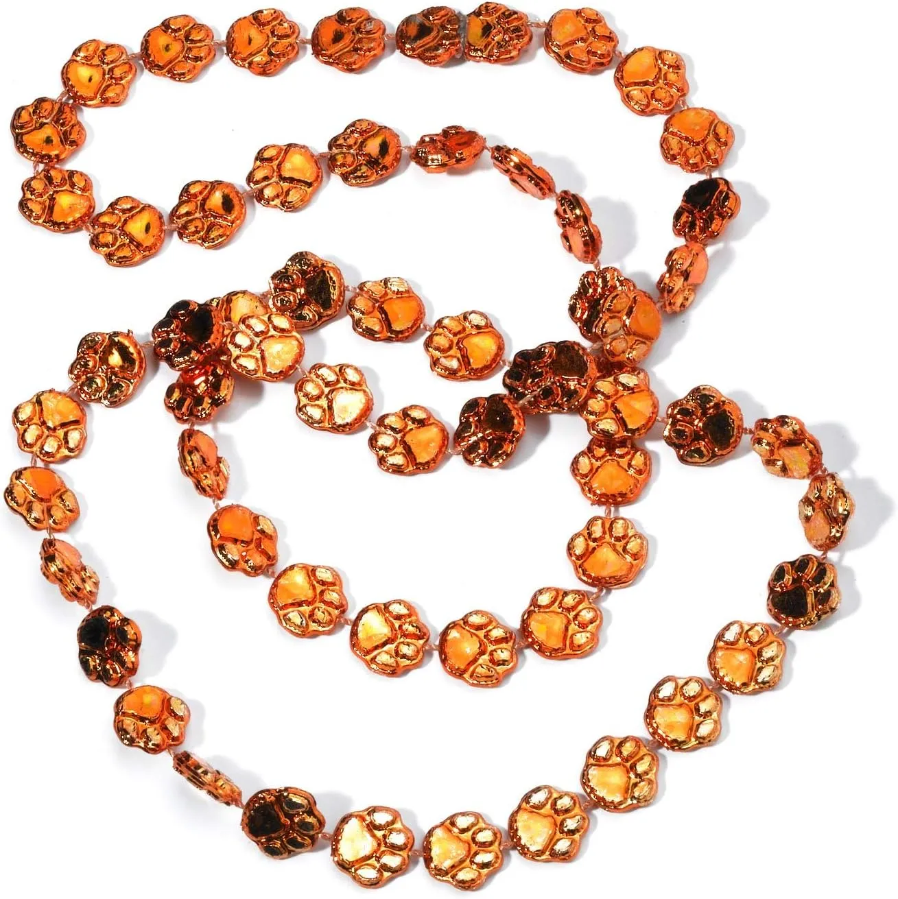 Anderson's Orange Paw Beads, 33 Inches, Set of 12, Fan Gear, Birthdays, Homecoming, Game Days, Sports Fan Gear,School Spirit, Football Cheerleader Accessories