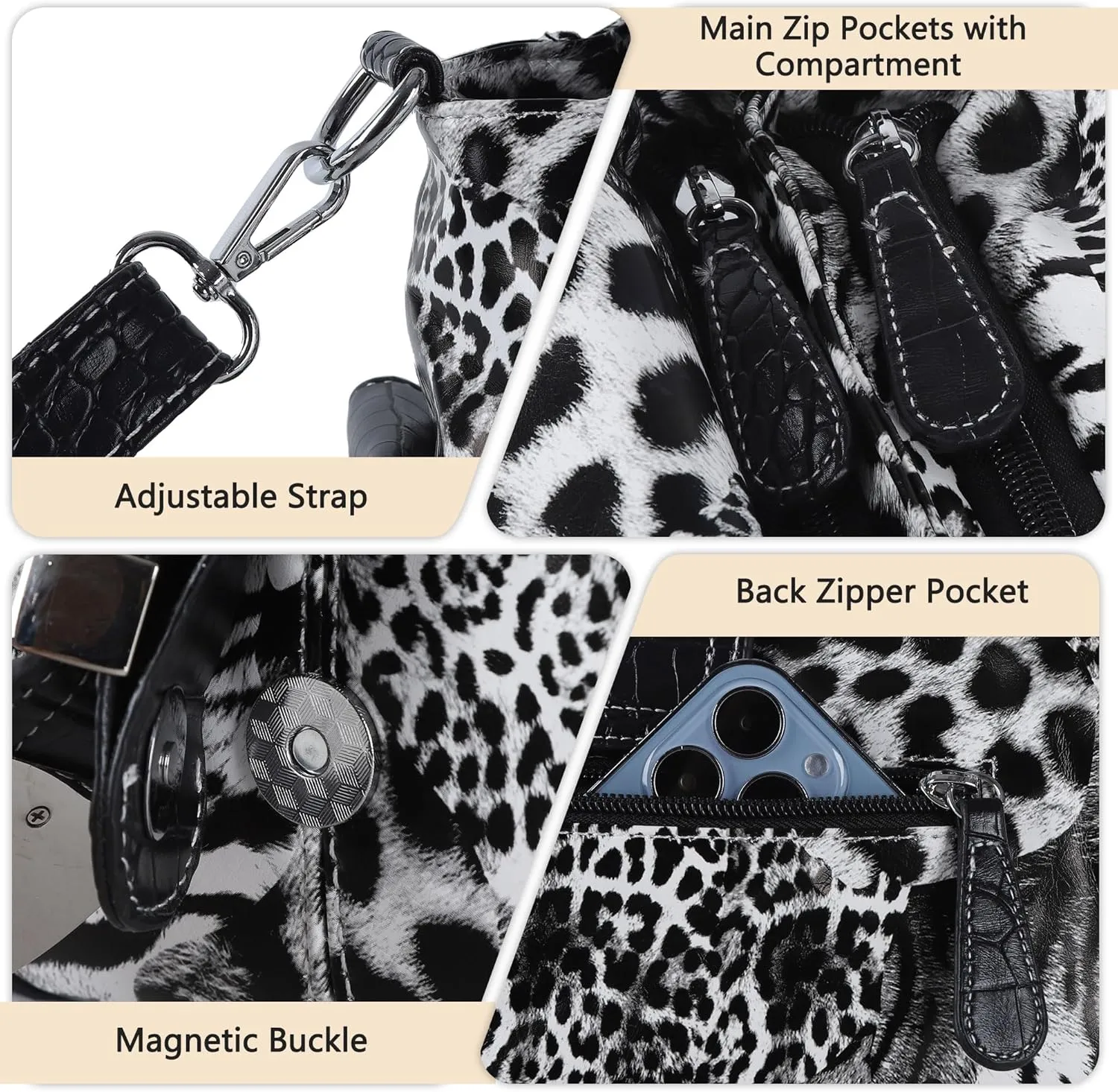 Angel Kiss Hobo Bags for Women Vegan Leather Purses and Handbags Ladies Chic Shoulder Bags Crossbody Purses with Metal Studs